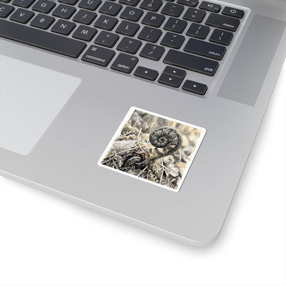 Cozy Fern Unfurling Sticker - Watercolor Japandi