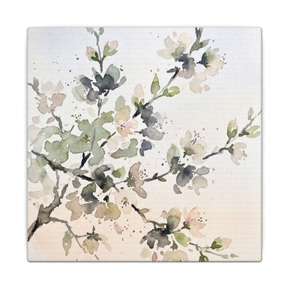 Cherry Blossom Watercolor Canvas Art | Elegant Japandi Art