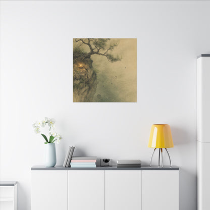 Spring Pine Tree Minimal Line Canvas Art | Earthy Decor