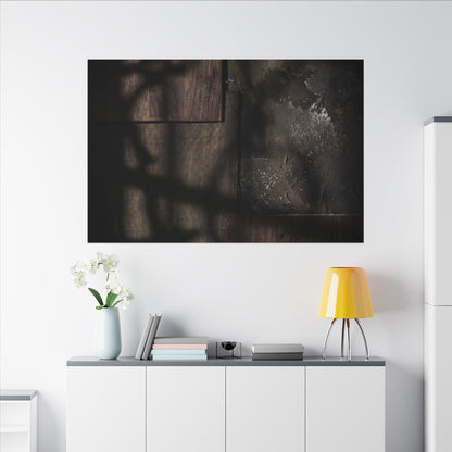 Dark Japandi Shadow Play in Candlelight | Dark Texture Canvas Art