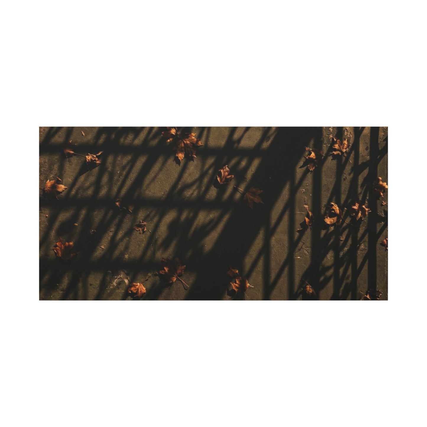 Dark Japandi Shadow Play in Golden Hour | Moody Minimal Canvas Art