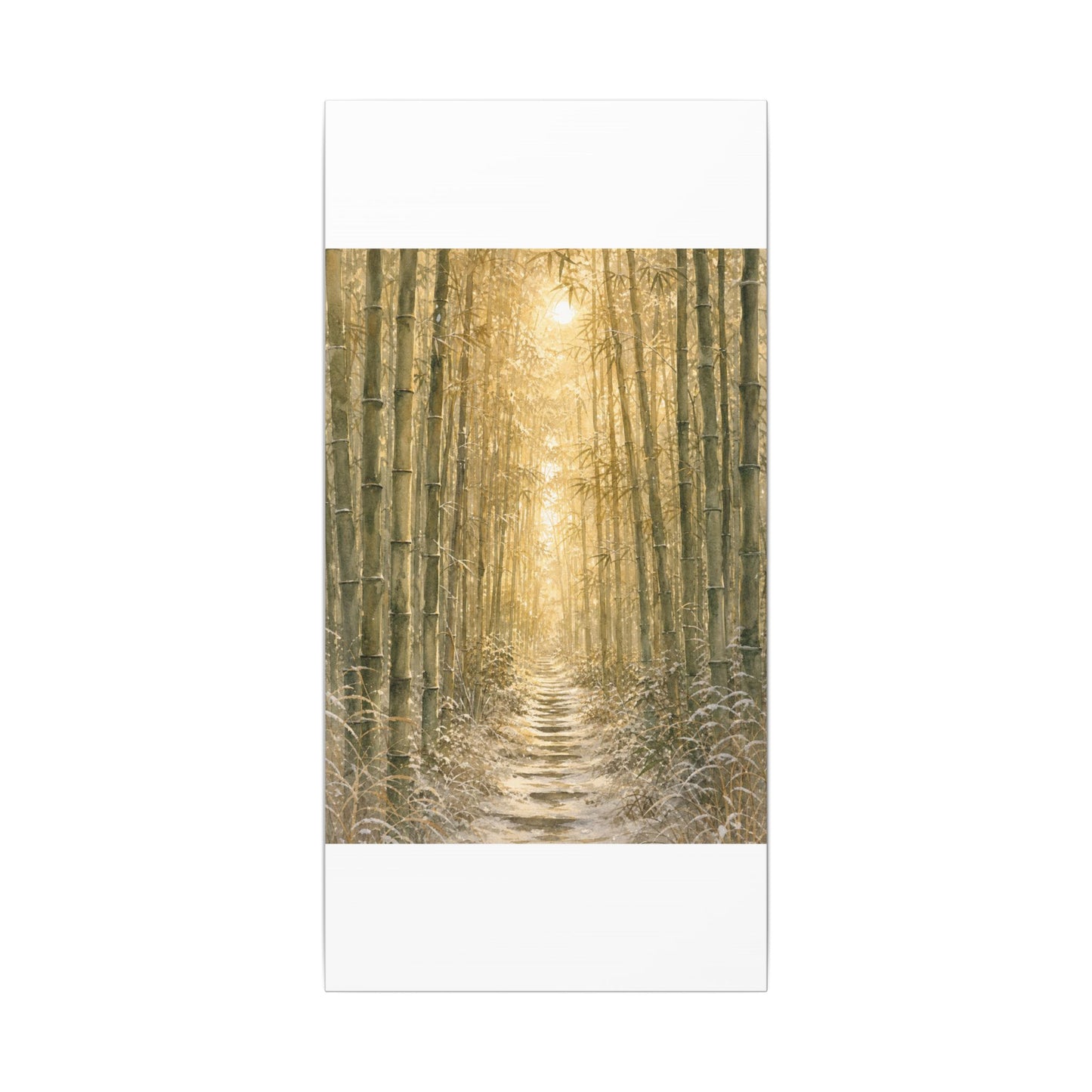 Bamboo Grove Winter Canvas Art | Japandi Elegant Design