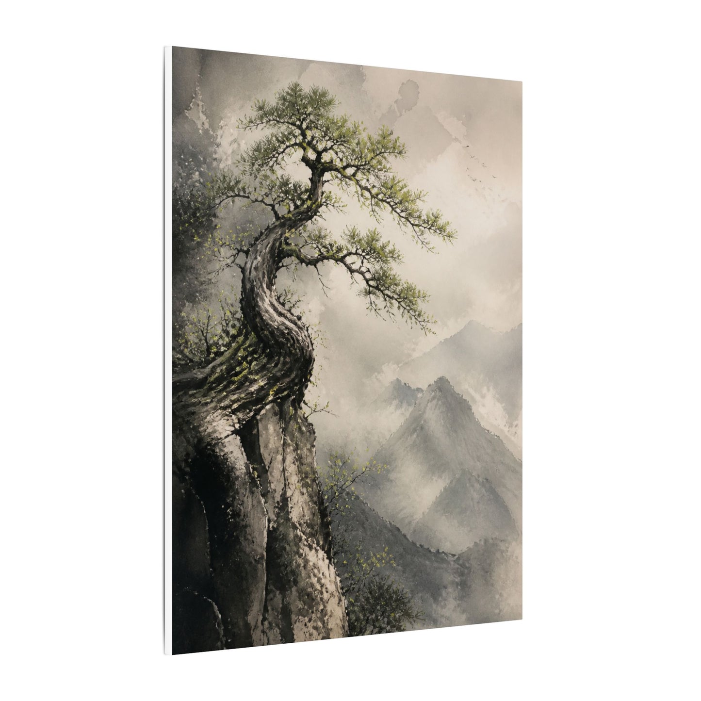 Spring Pine Tree Watercolor Canvas Art | Warm Decor