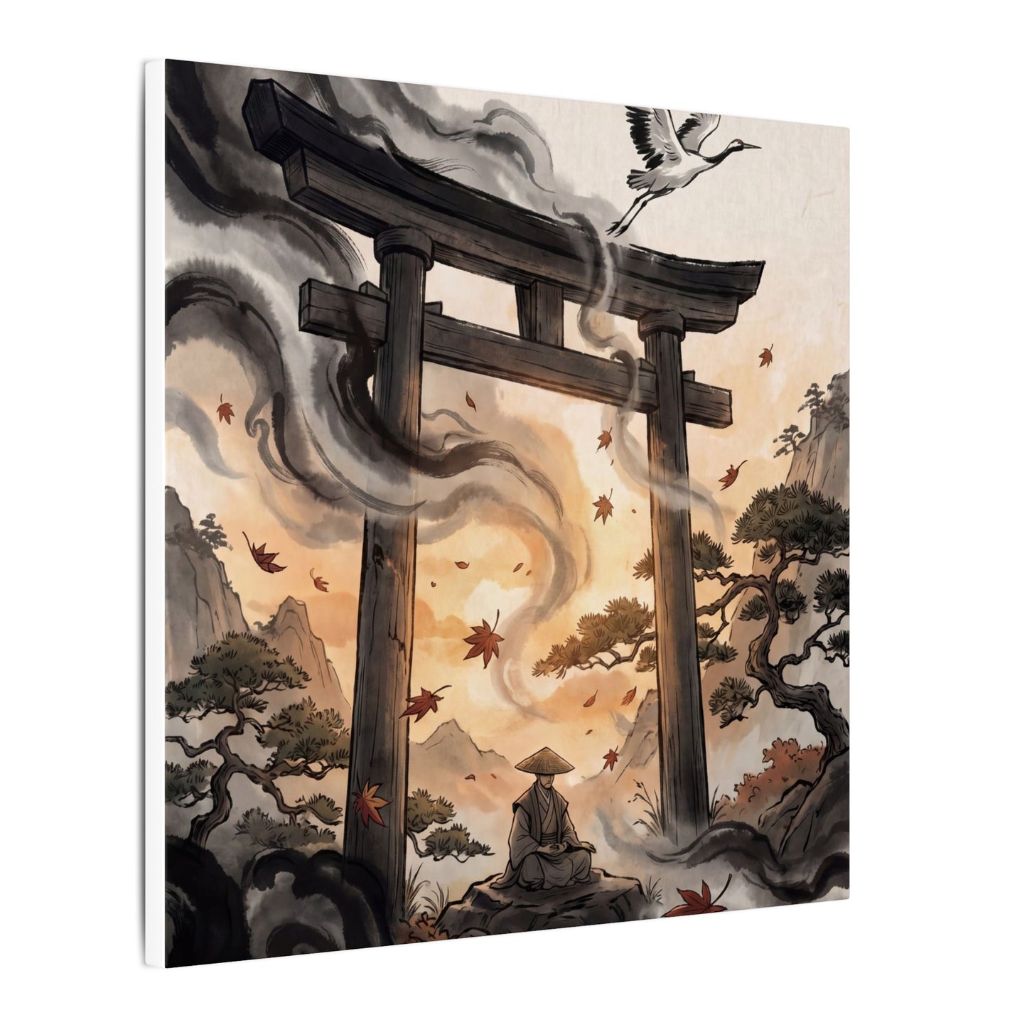 Torii Gate Ukiyo E Inspired Canvas Art | Serene Zen Art