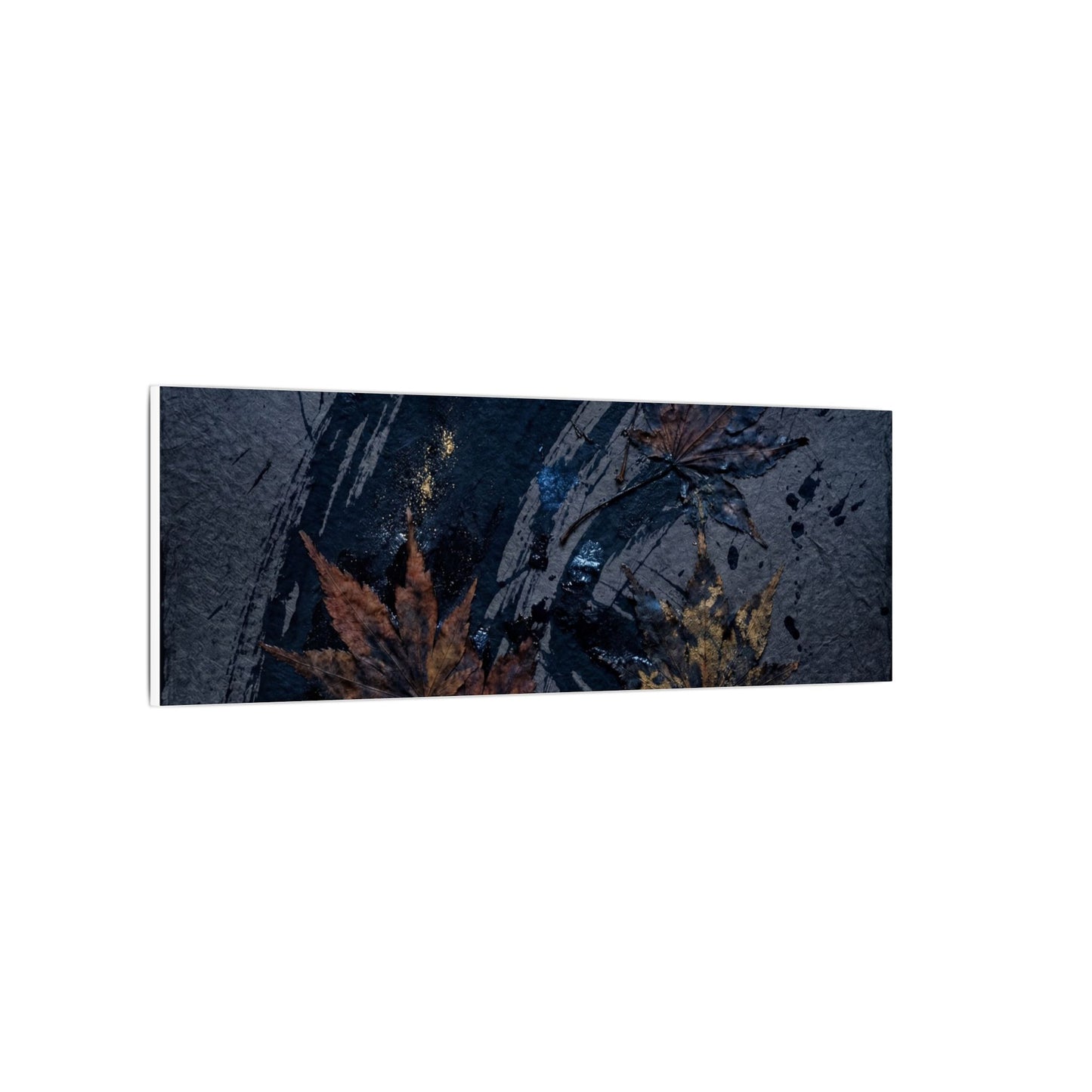 Sophisticated Ink Brushstroke Canvas Art - Dark Texture Dark Japandi