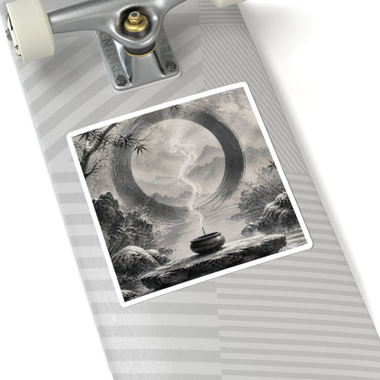 Seijaku Incense Smoke Sticker - Zen Sumi E
