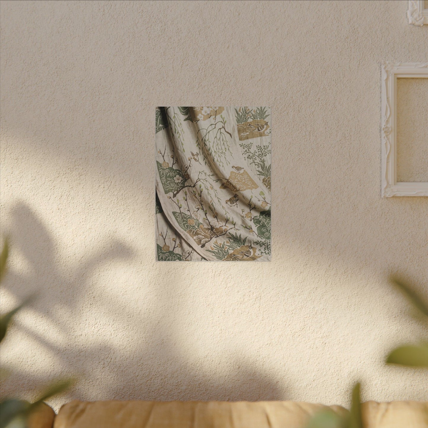 Silk Drape Canvas Art | Spring Japandi Japanese Pattern Art