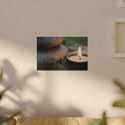 Warm River Stones Canvas Art - Japanese Pattern Japandi