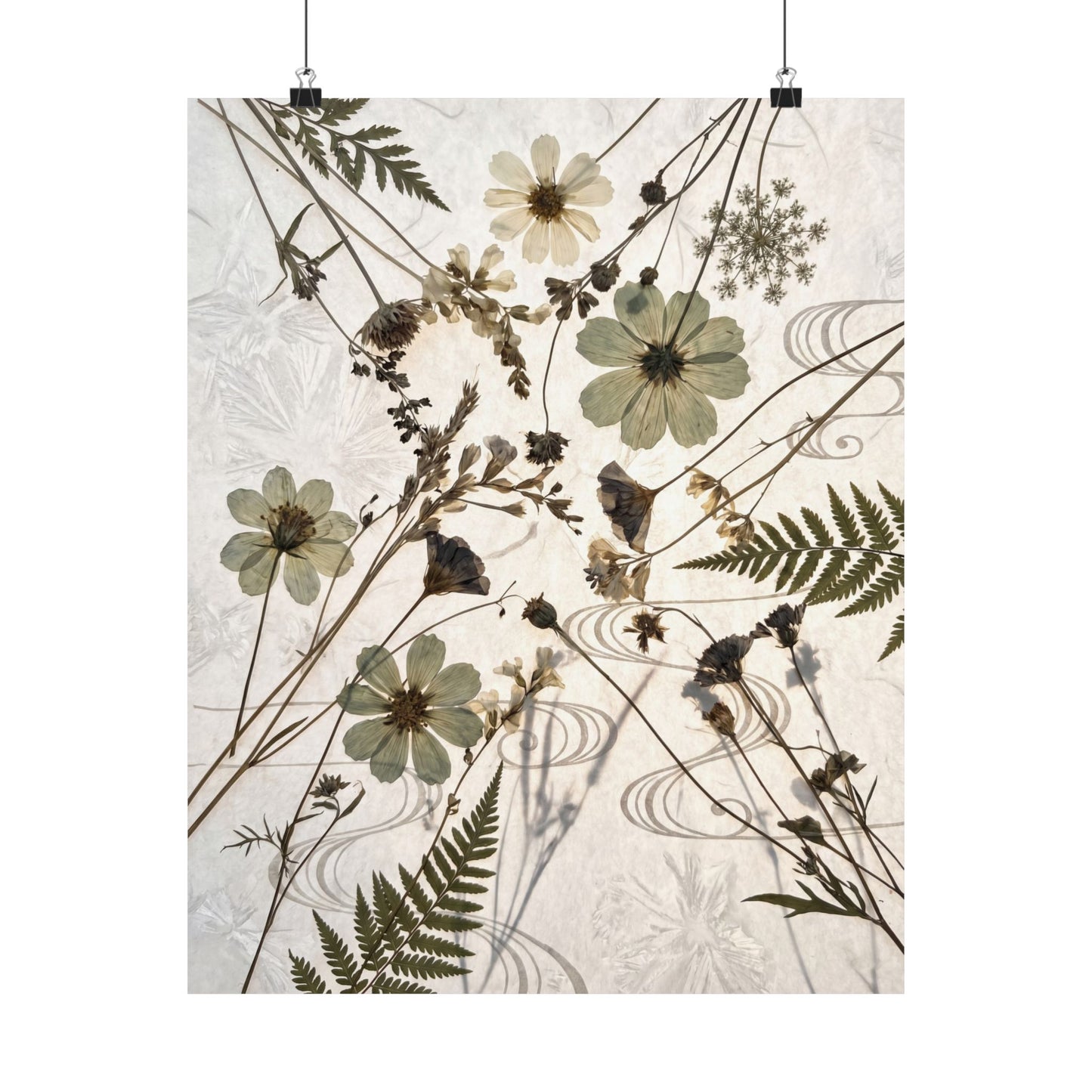 Kanso Dried Flowers Wall Art Print - Japandi Japanese Pattern Art Print