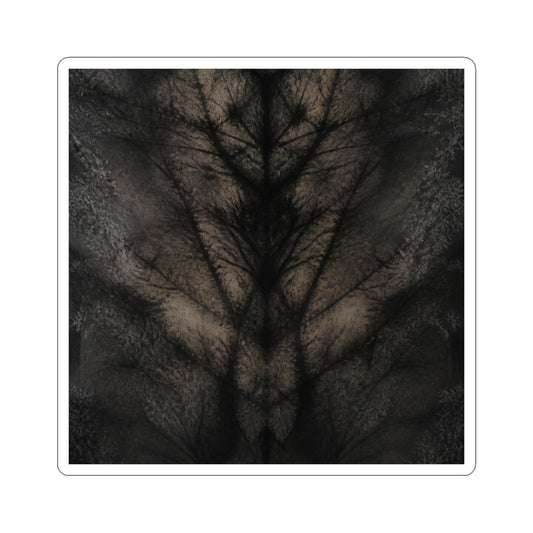 Shadow Play Charcoal Ink Sticker | Moody Dark Japandi Art