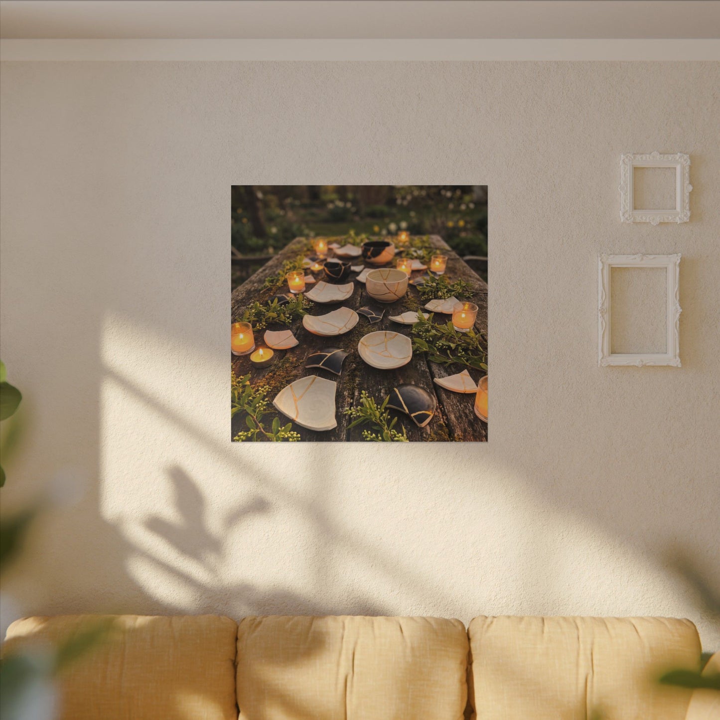 Broken Pottery Spring Canvas Art | Kintsugi Beautiful Design