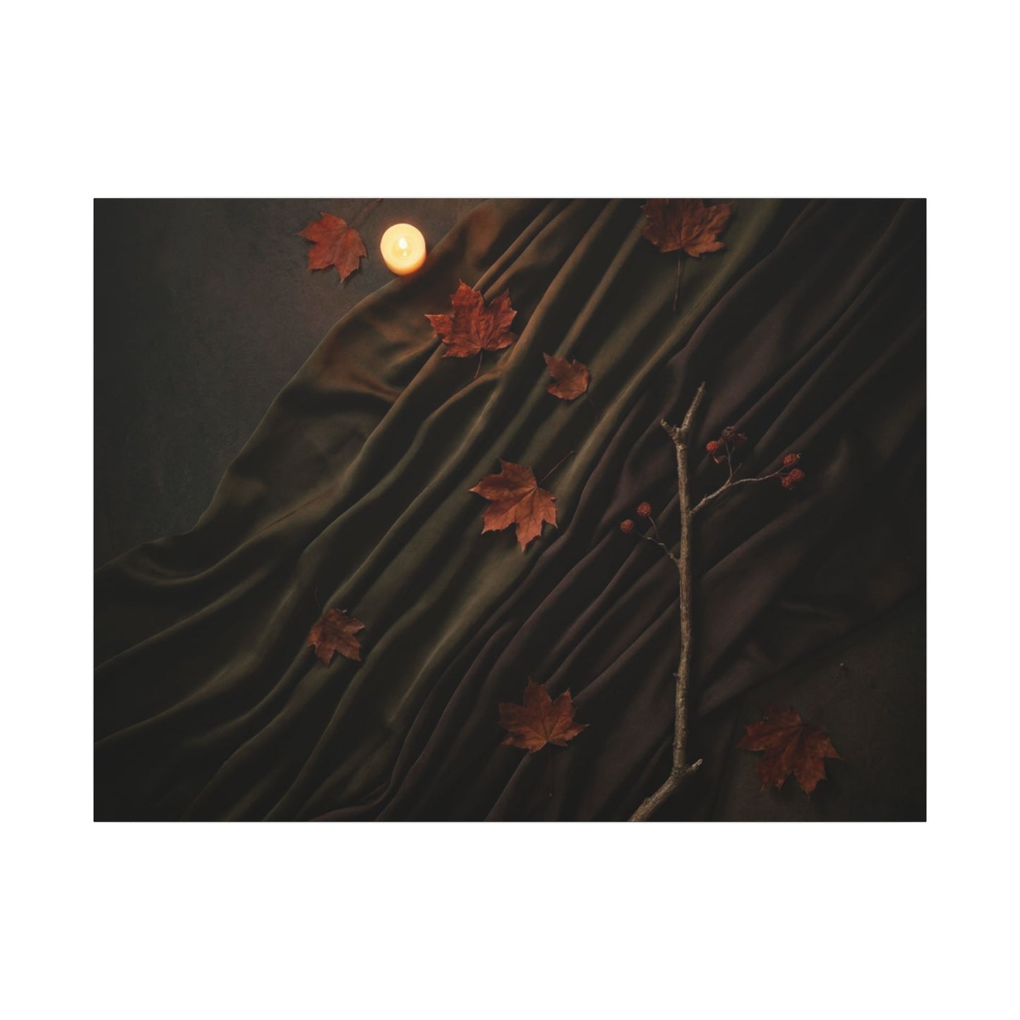 Autumn Silk Drape Moody Minimal Canvas Art | Moody Decor