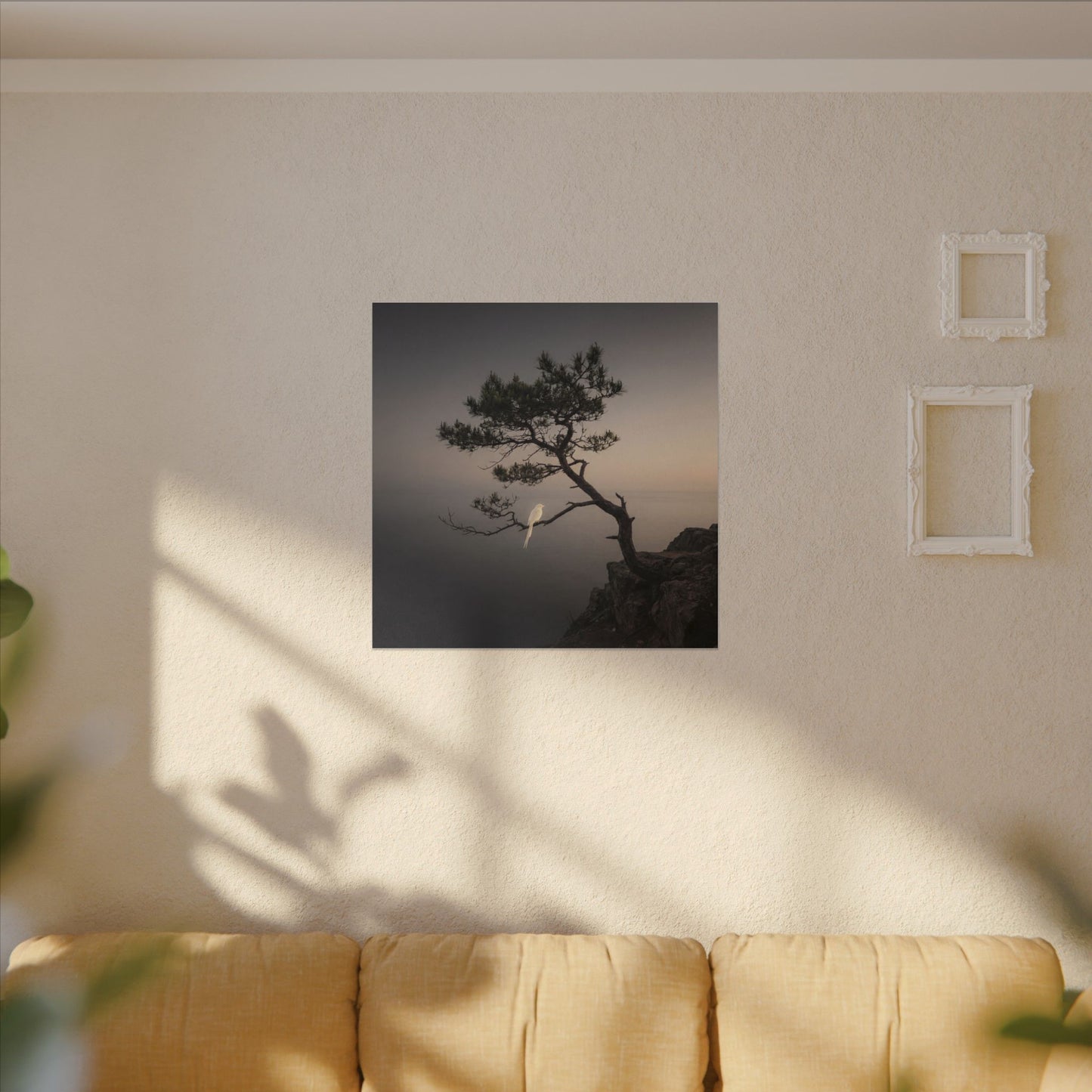 Dawn Pine Tree Canvas Art - Dark Japandi Datsuzoku