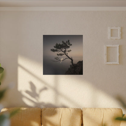 Dawn Pine Tree Canvas Art - Dark Japandi Datsuzoku