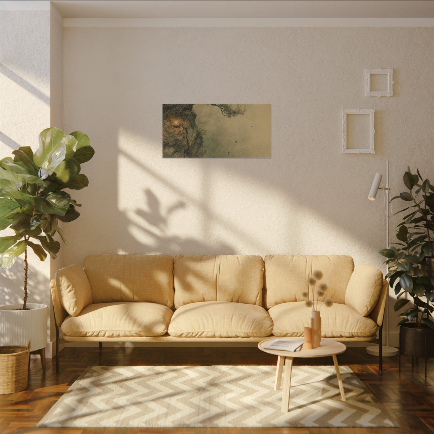 Spring Pine Tree Minimal Line Canvas Art | Earthy Decor