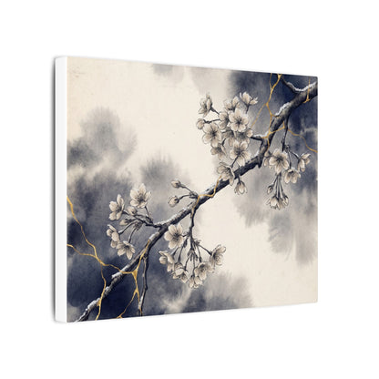 Ma Cherry Blossom Canvas Art - Kintsugi Gold Vein