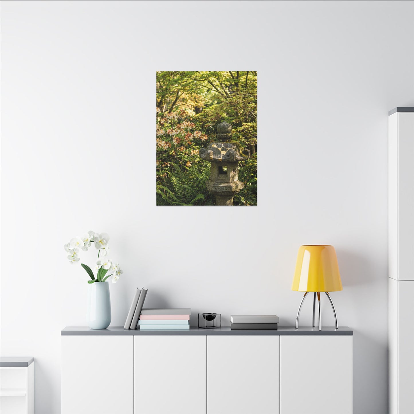 Spring Stone Lantern Gold Repair Canvas Art | Beautiful Decor