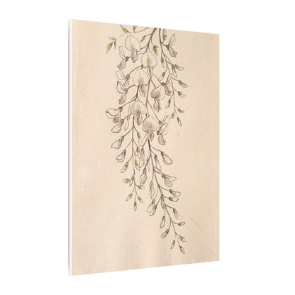 Japandi Wisteria in Golden Hour | Minimal Line Canvas Art