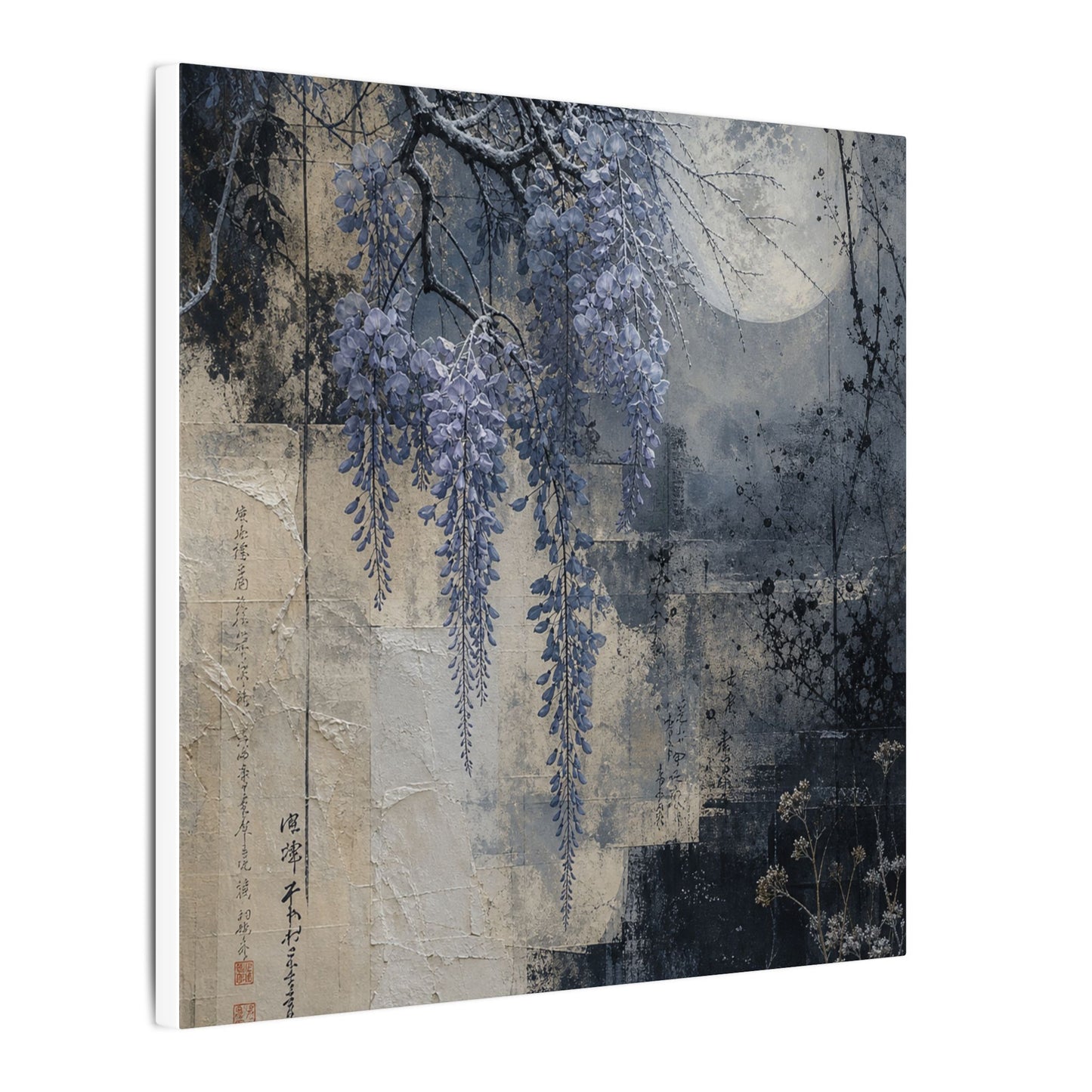 Winter Wisteria Texture Canvas Art | Elegant Decor