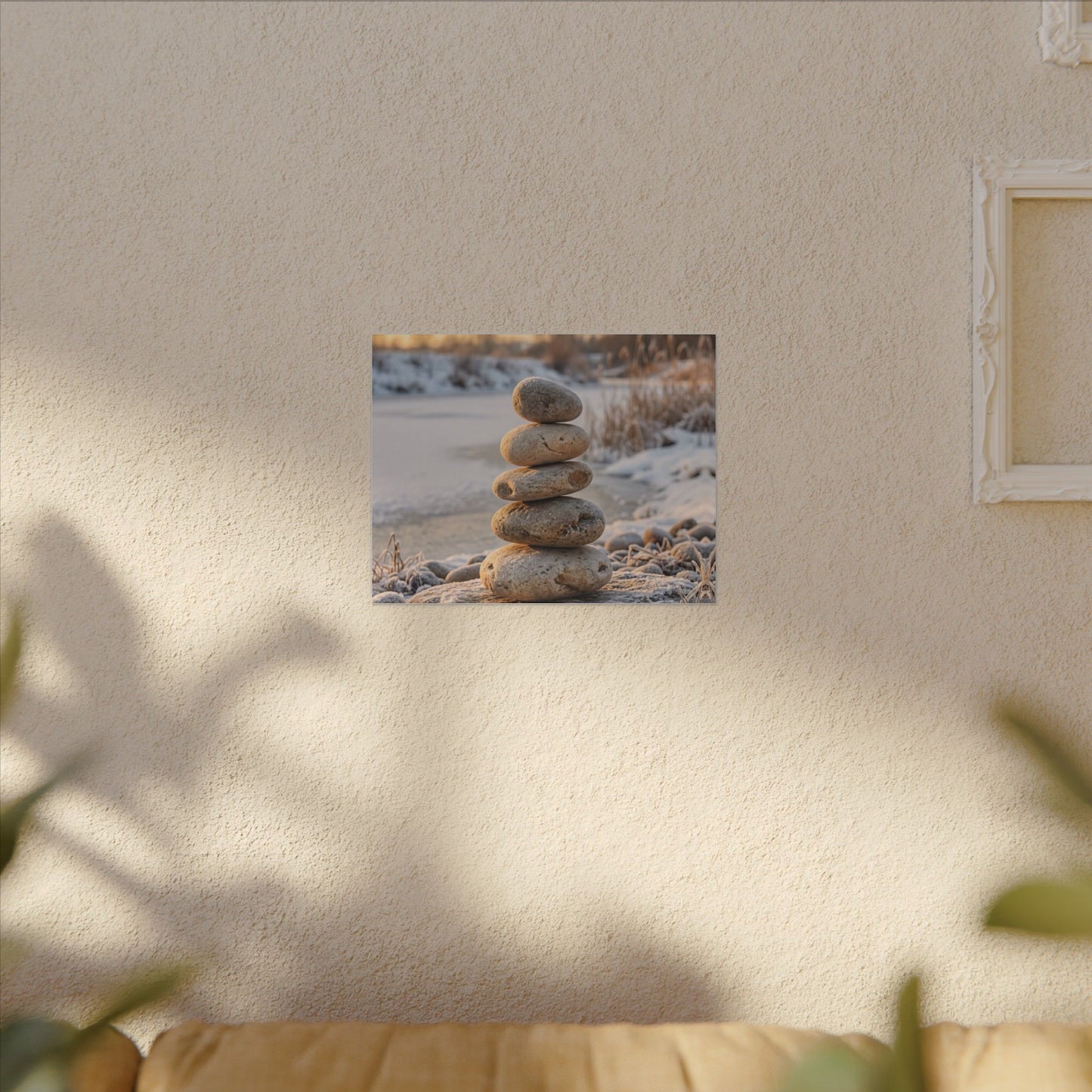Ma River Stones Canvas Art - Japandi Japanese Pattern