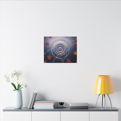Kintsugi Water Ripple in Dawn | Gold Vein Canvas Art