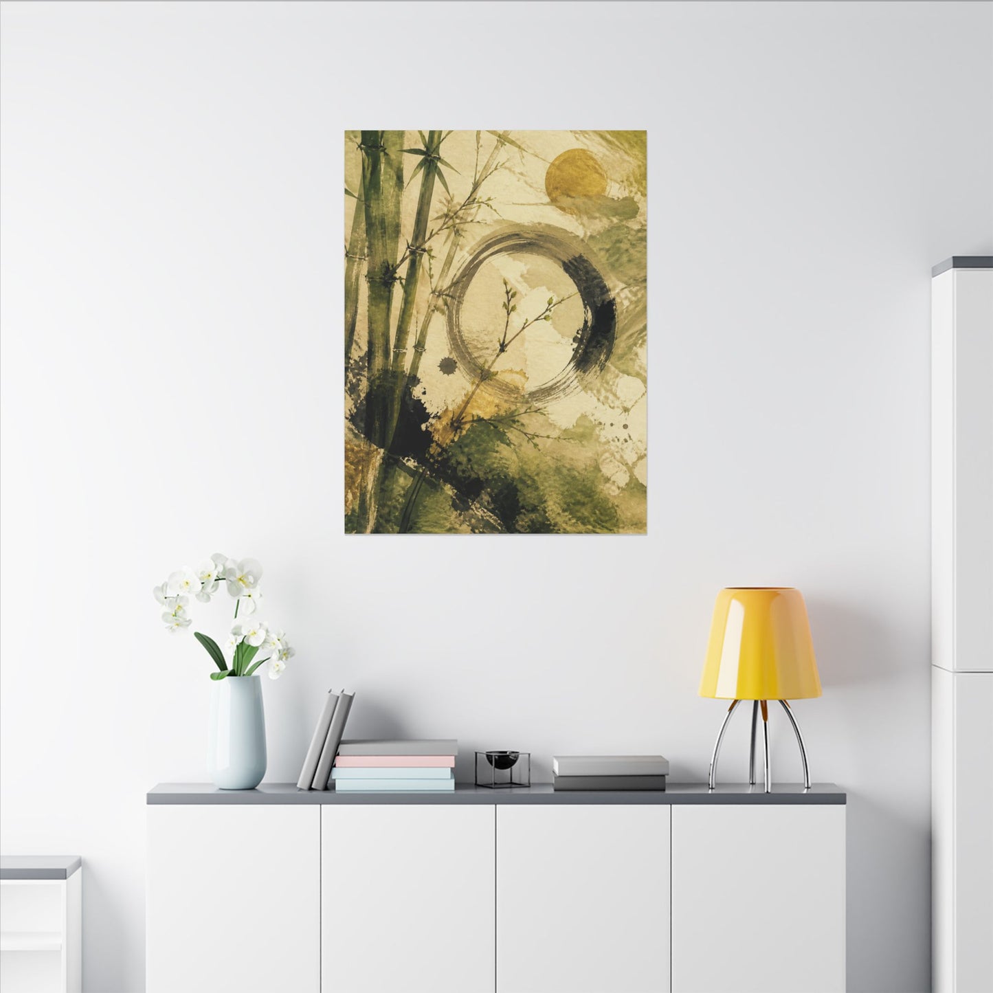 Ink Brushstroke Sumi E Canvas Art | Calm Zen Art