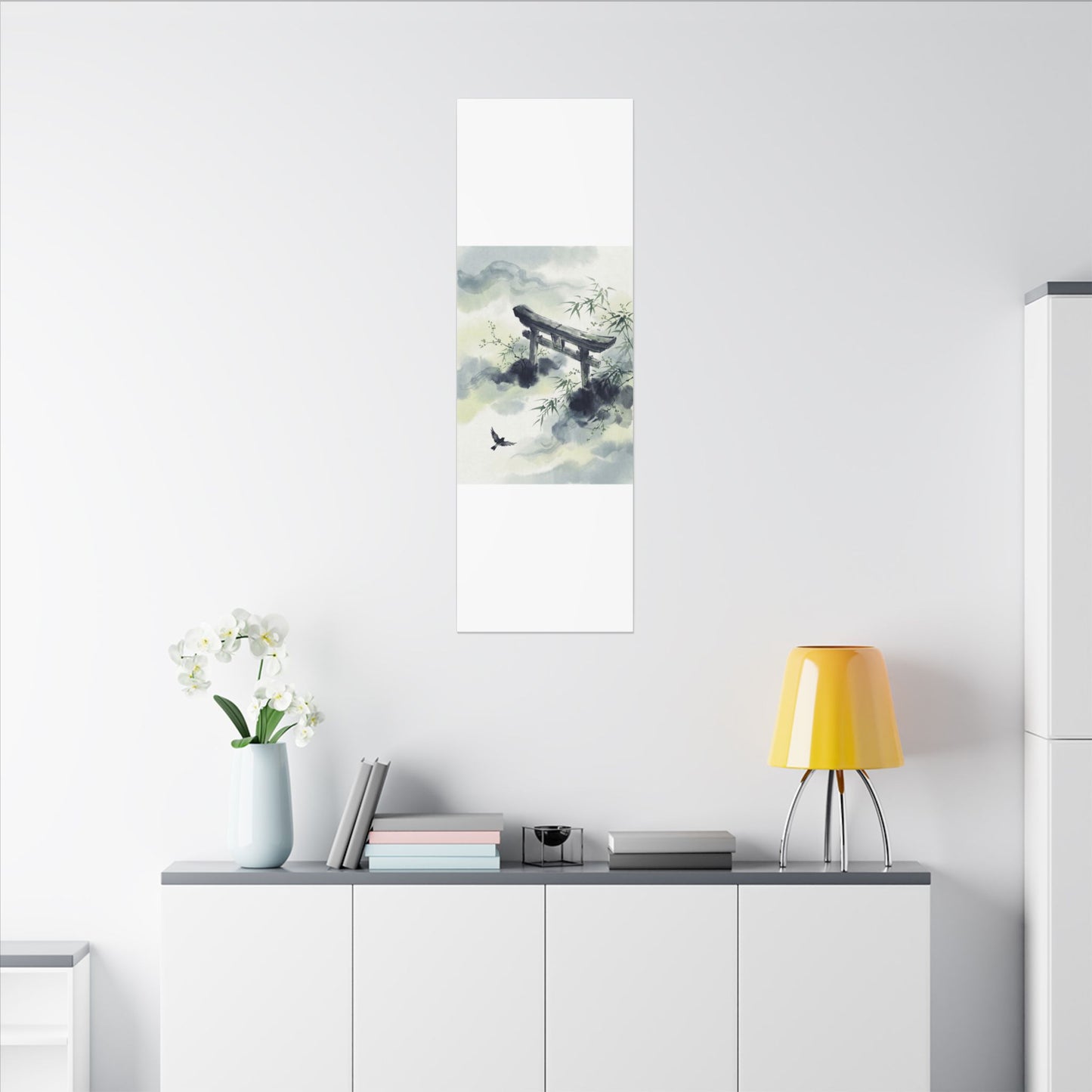 Torii Gate Sumi E Canvas Art | Serene Zen Art