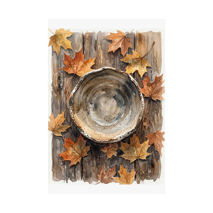 Ceramic Bowl Watercolor Wall Art Print | Elegant Japandi Art