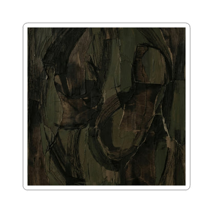 Mixed Media Dark Japandi Textured Sticker | Mixed Media Dark Texture Art Print