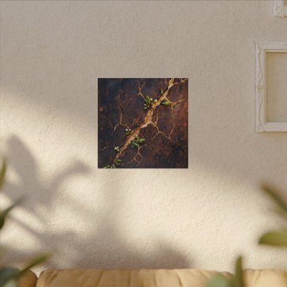 Rust Patina Spring Canvas Art | Kintsugi Resilient Design