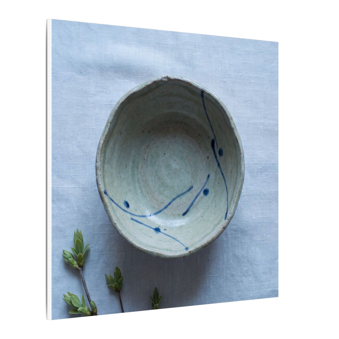 Spring Ceramic Bowl Minimal Line Canvas Art | Warm Decor