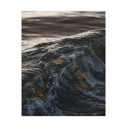 Dark Japandi Ocean Wave in Dawn | Moody Minimal Canvas Art