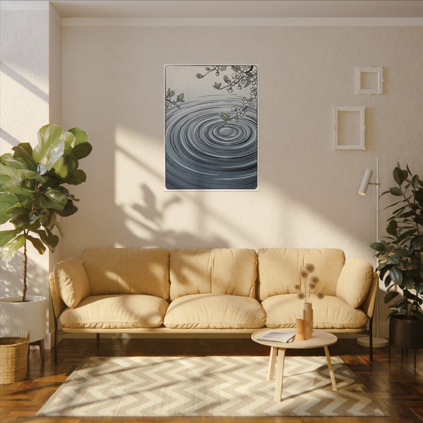 Calm Water Ripple Canvas Art - Ukiyo E Inspired Zen