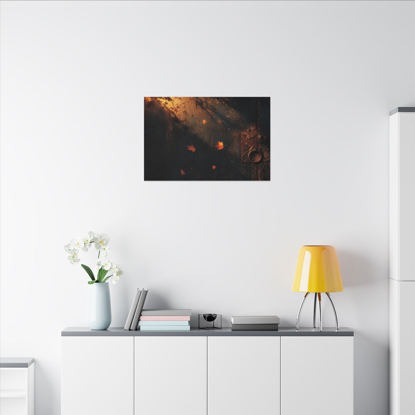 Dark Japandi Rust Patina in Golden Hour | Shadow Zen Canvas Art