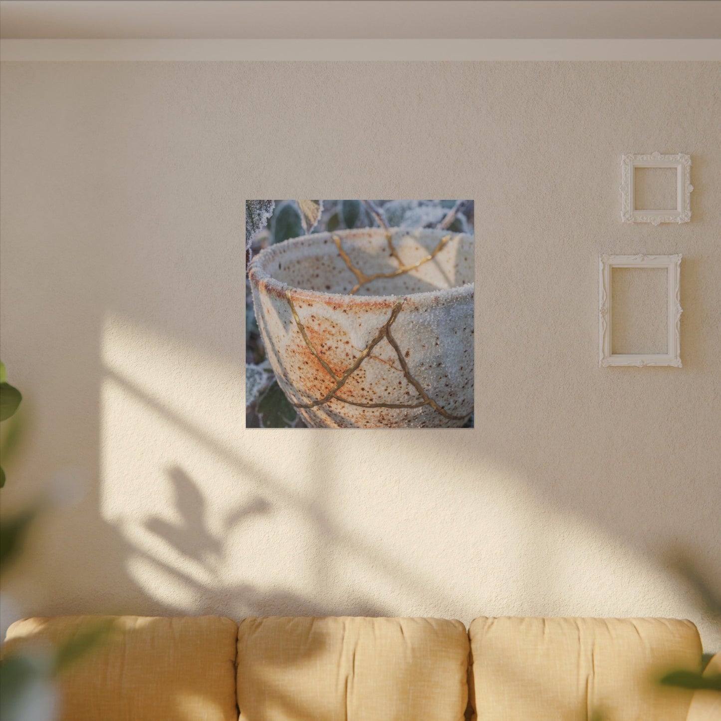 Resilient Ceramic Bowl Canvas Art - Gold Vein Kintsugi
