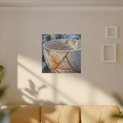 Resilient Ceramic Bowl Canvas Art - Gold Vein Kintsugi