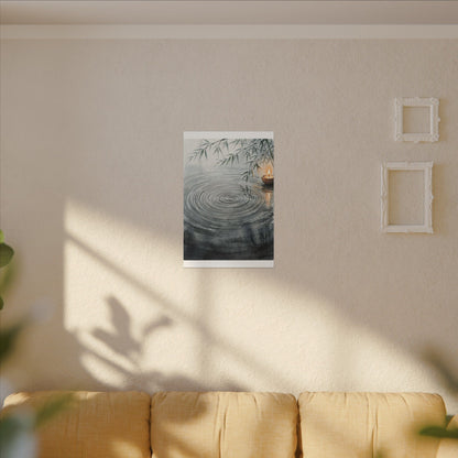 Water Ripple Sumi E Canvas Art | Calm Zen Art