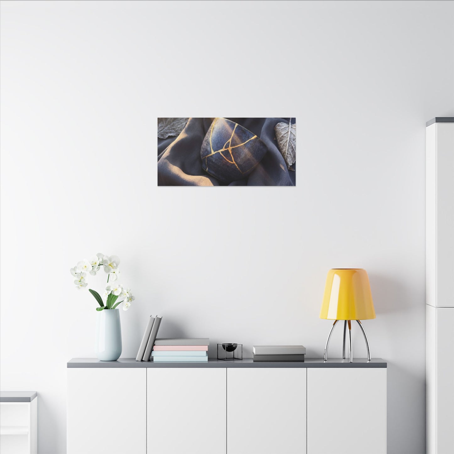 Winter Silk Drape Gold Repair Canvas Art | Artful Decor