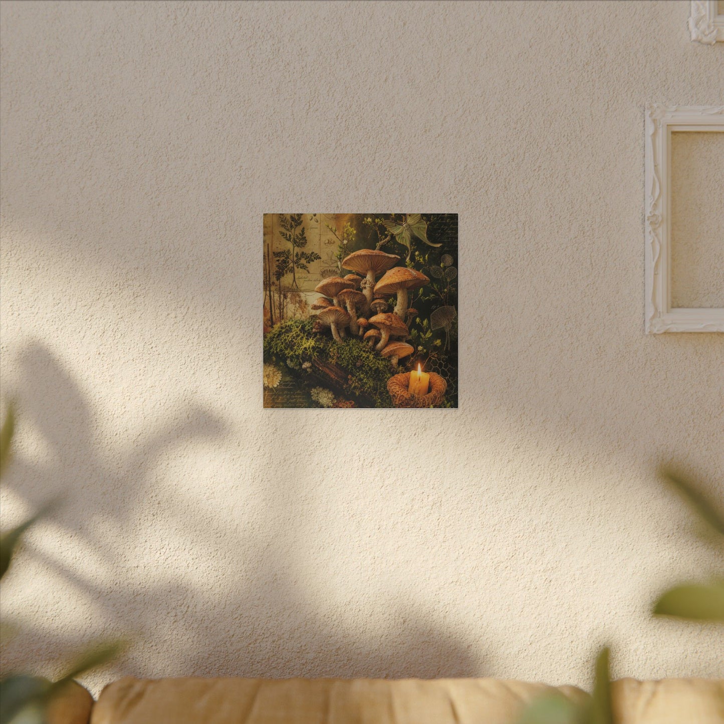 Spring Wild Mushrooms Herbarium Canvas Art | Earthy Decor