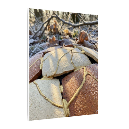 Broken Pottery Crackle Gold Canvas Art | Healing Kintsugi Art