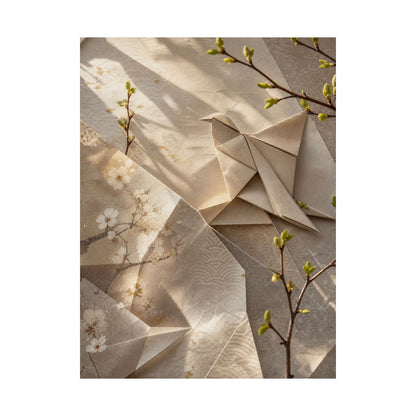 Spring Paper Fold Japanese Pattern Wall Art Print | Warm Decor