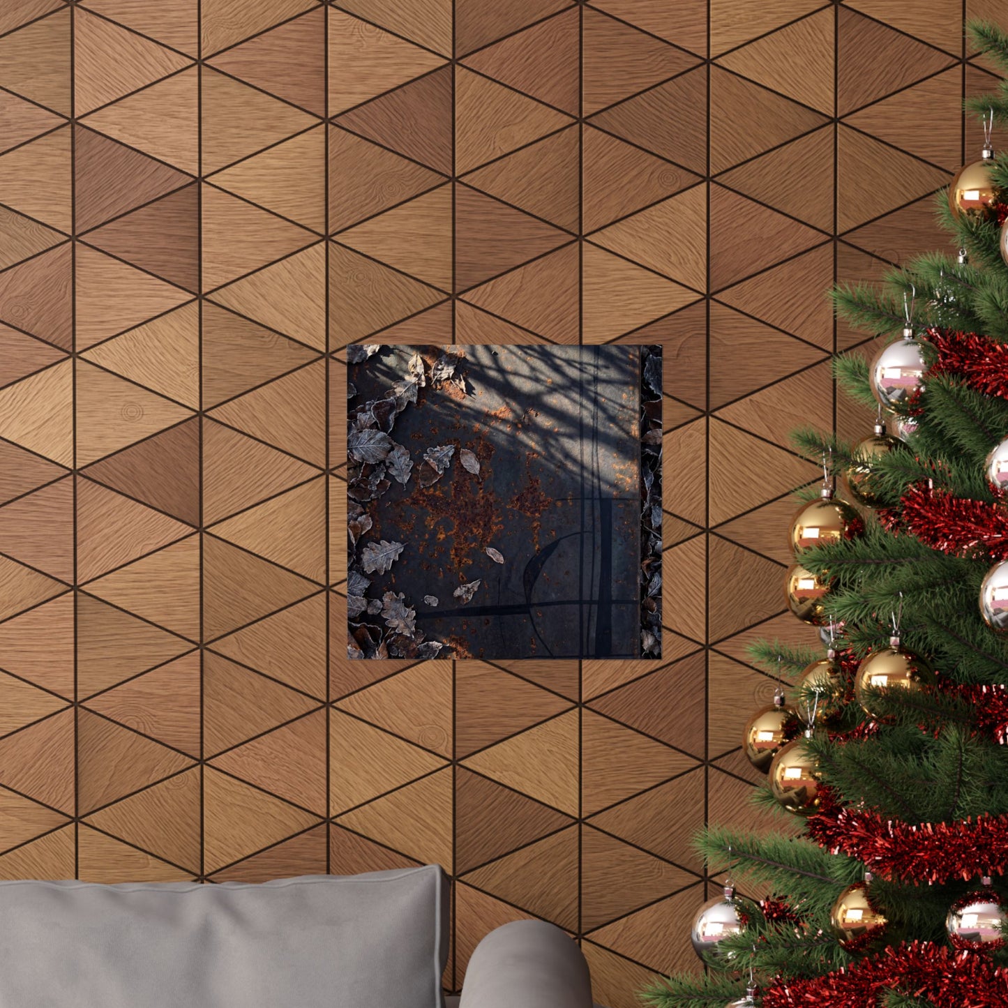 Rust Patina Winter Wall Art Print | Dark Japandi Bold Design