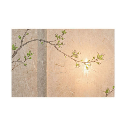 Shoji Screen Canvas Art | Spring Japandi Minimal Line Art