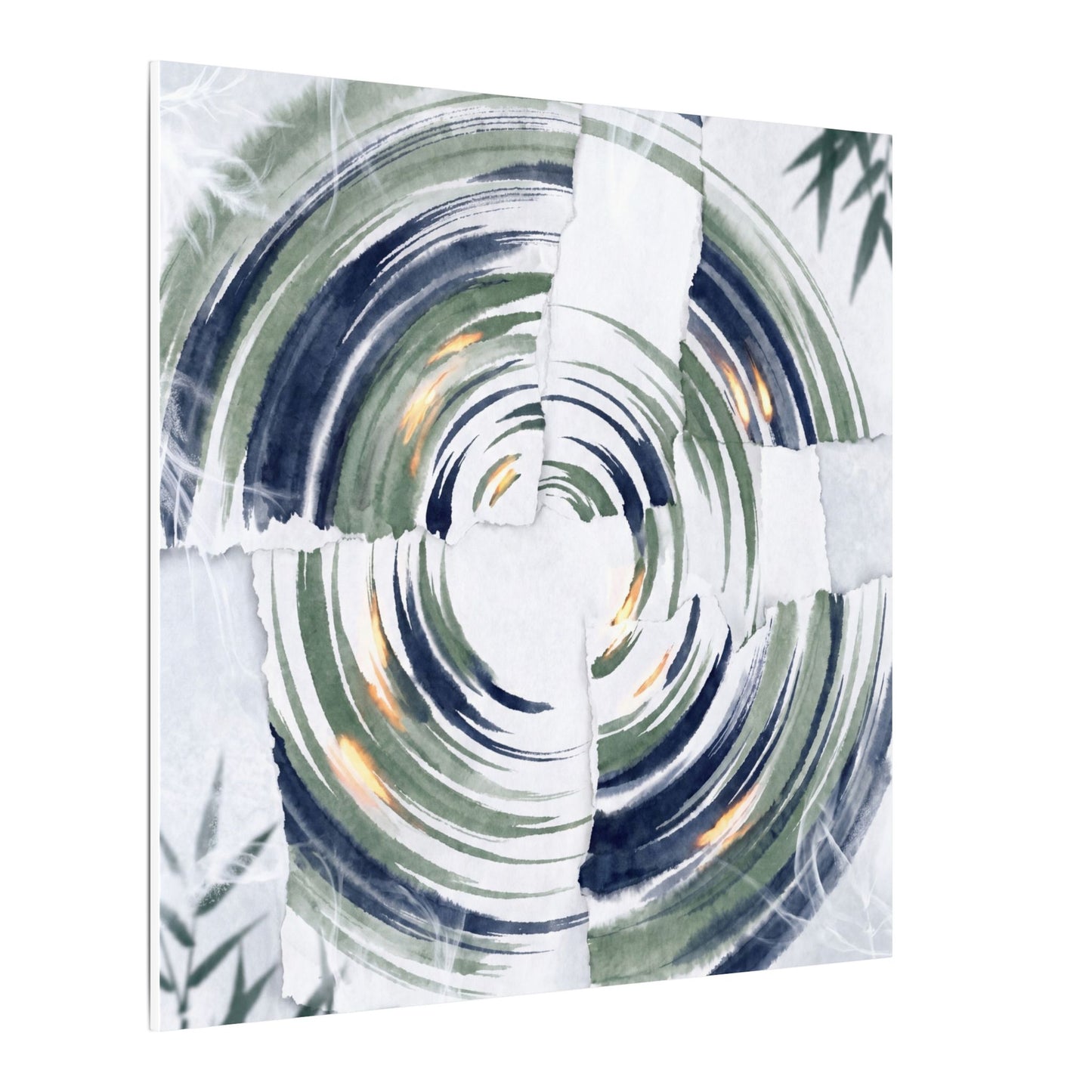 Winter Water Ripple Sumi E Canvas Art | Peaceful Decor