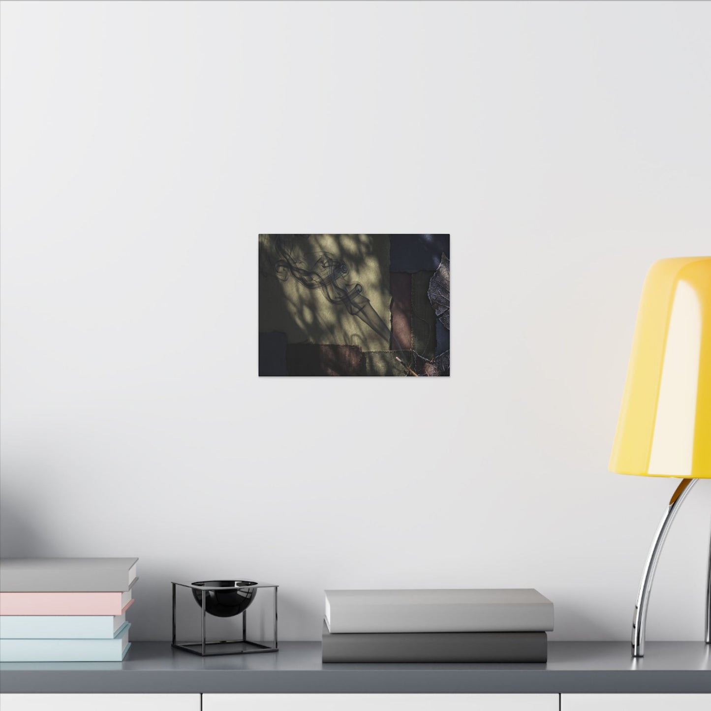 Ma Incense Smoke Canvas Art - Dark Japandi Dark Texture