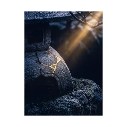 Moonlit Garden Winter Wall Art Print | Kintsugi Artful Design