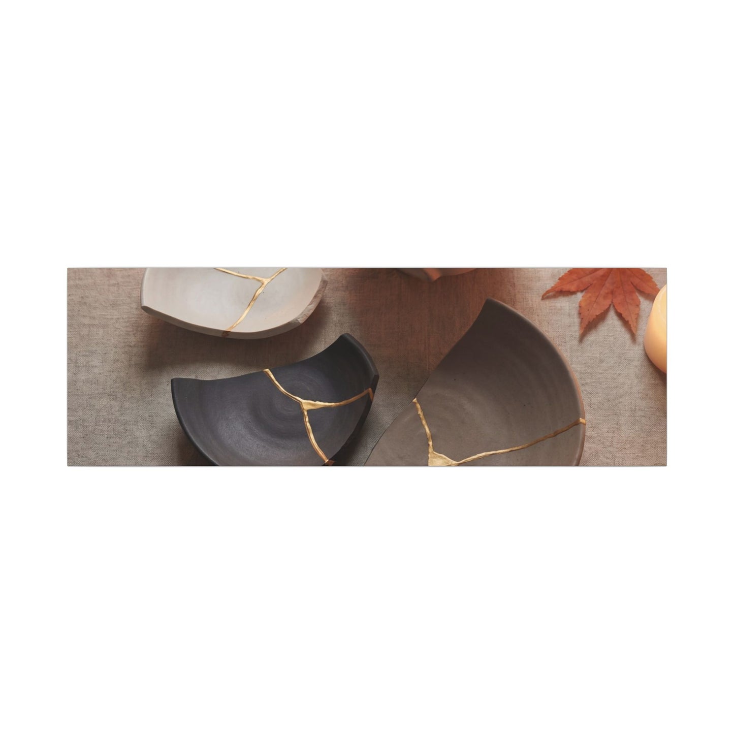 Candlelight Broken Pottery Canvas Art - Japandi Ma
