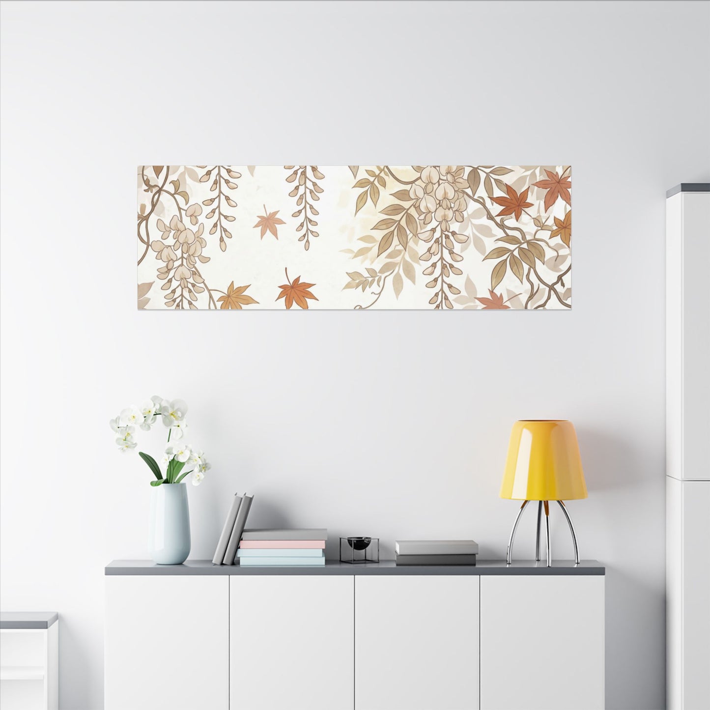 Shibui Wisteria Canvas Art - Japandi Japanese Pattern