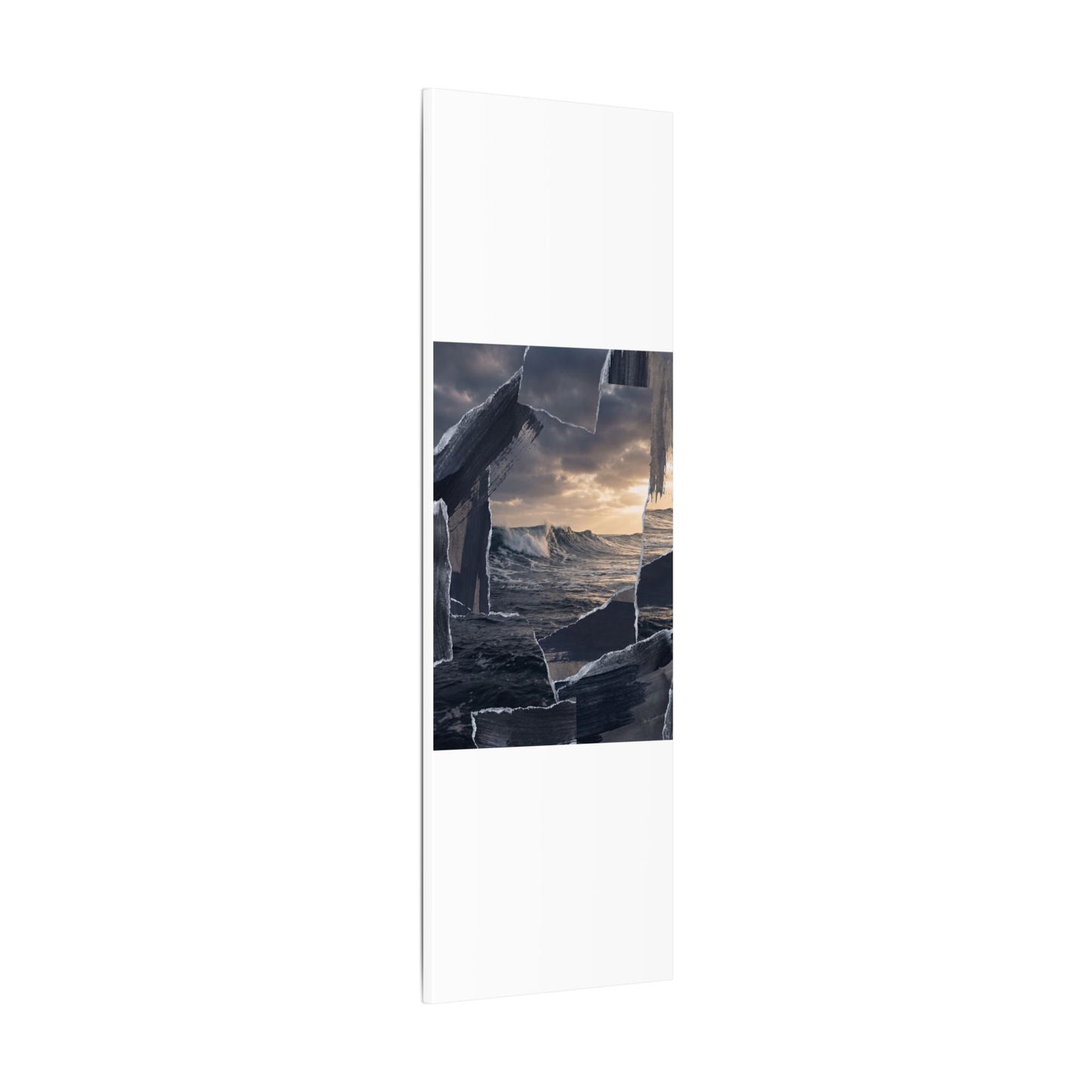 Fukinsei Ocean Wave Canvas Art - Dark Japandi Shadow Zen