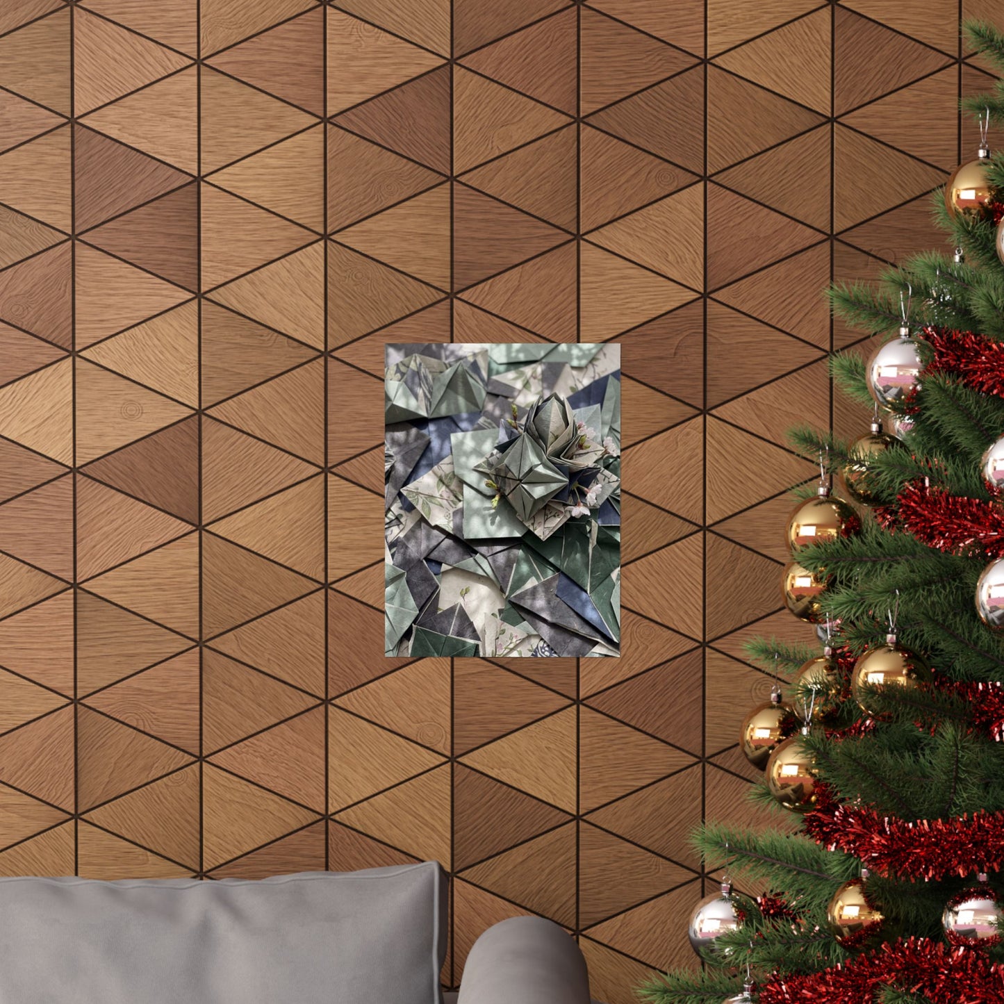 Cozy Paper Fold Wall Art Print - Japanese Pattern Japandi